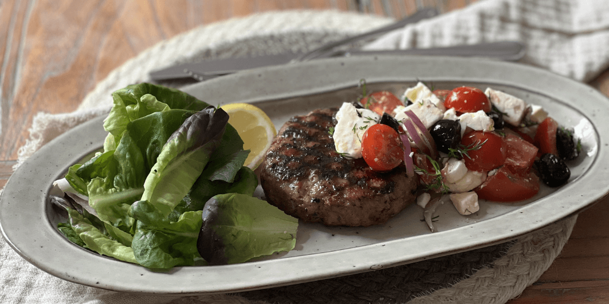 Lamb, Greek Salad & Broccoli