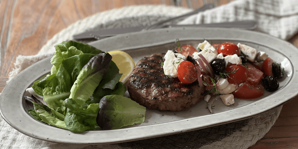 Lamb, Greek Salad & Broccoli