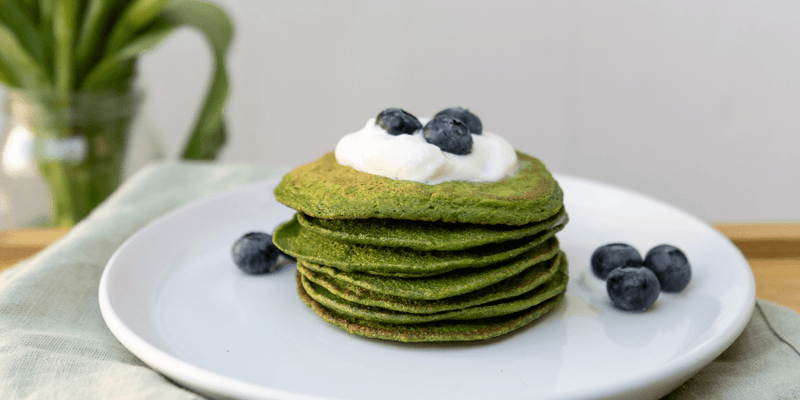 Green spinach pancakes