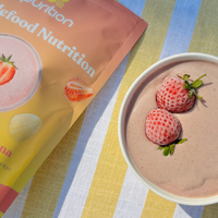 Strawberry & banana frozen smoothie bowl