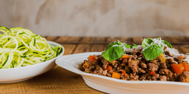 Low-carb courgetti Bolognese